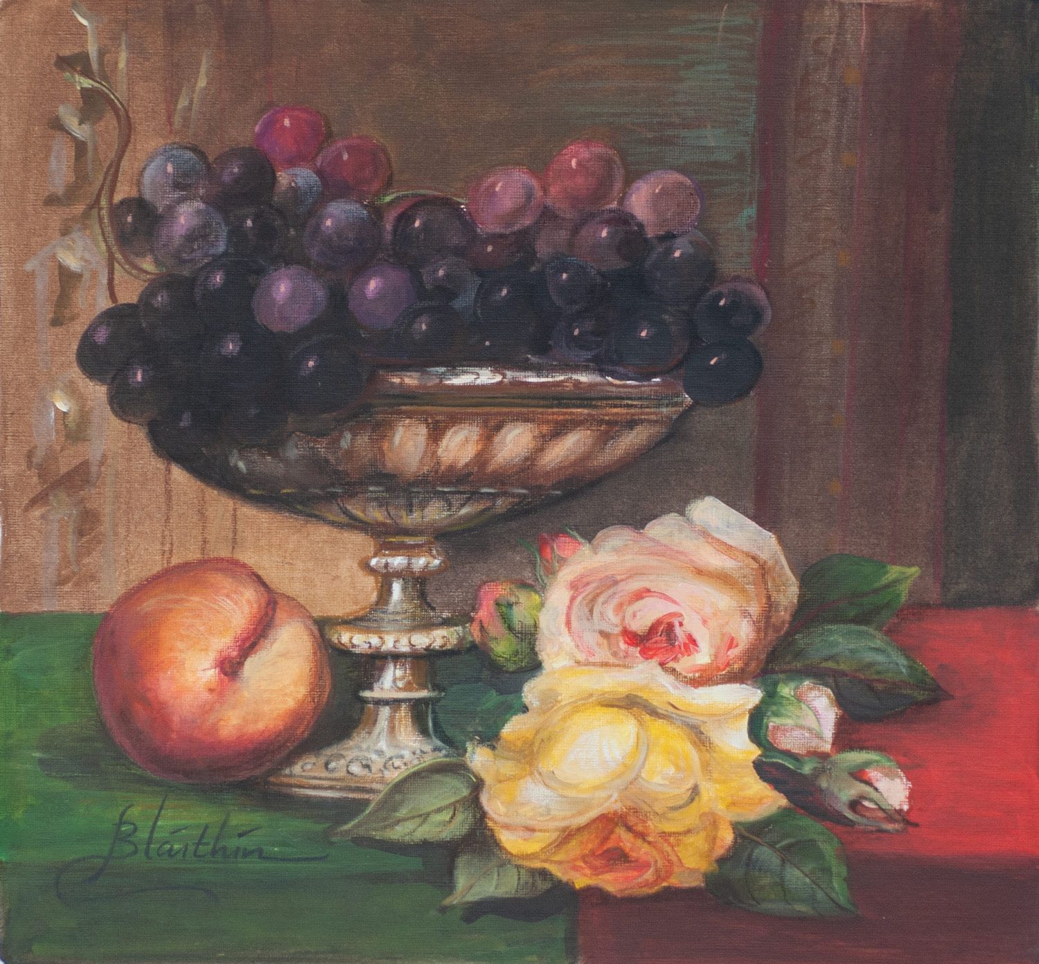 Red Grapes and Roses by Blaithin O'Ciobhain