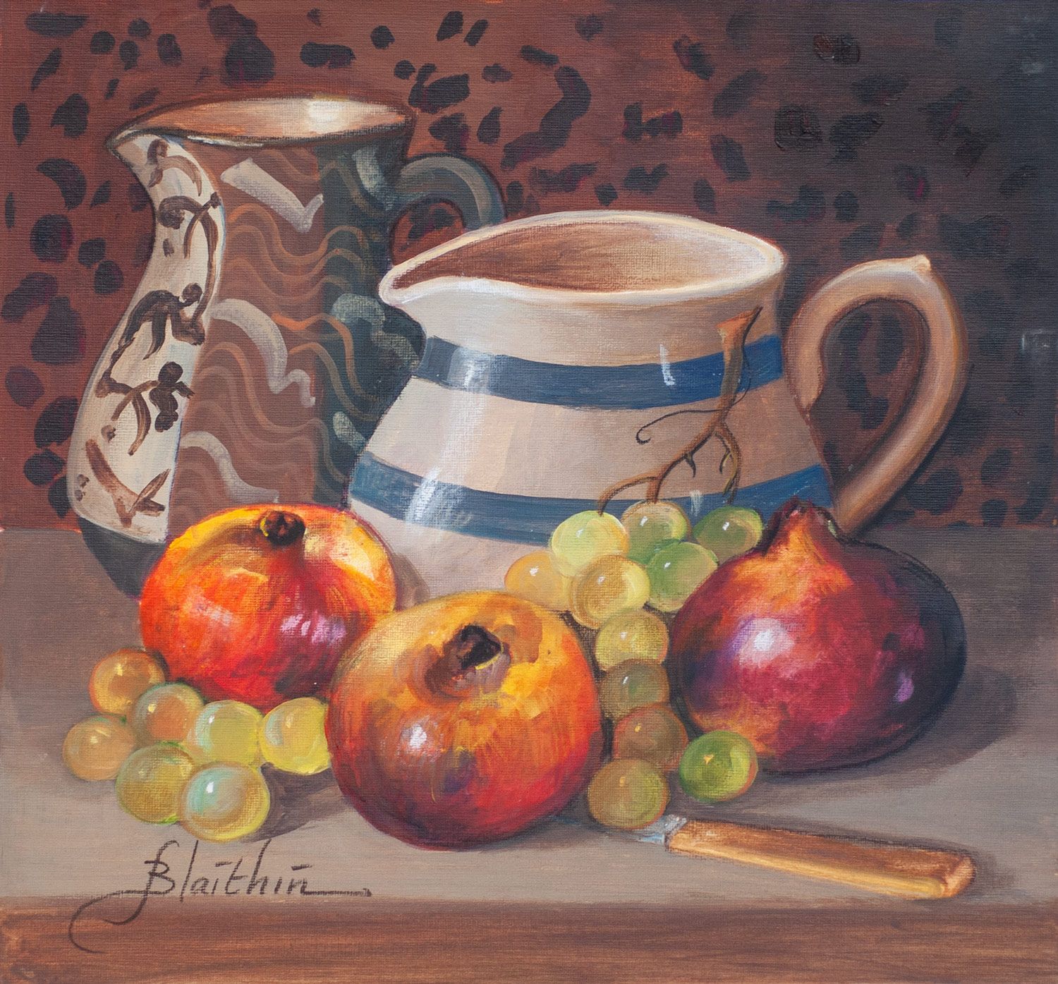 Ceramic Jugs with Fruit by Blaithin O'Ciobhain