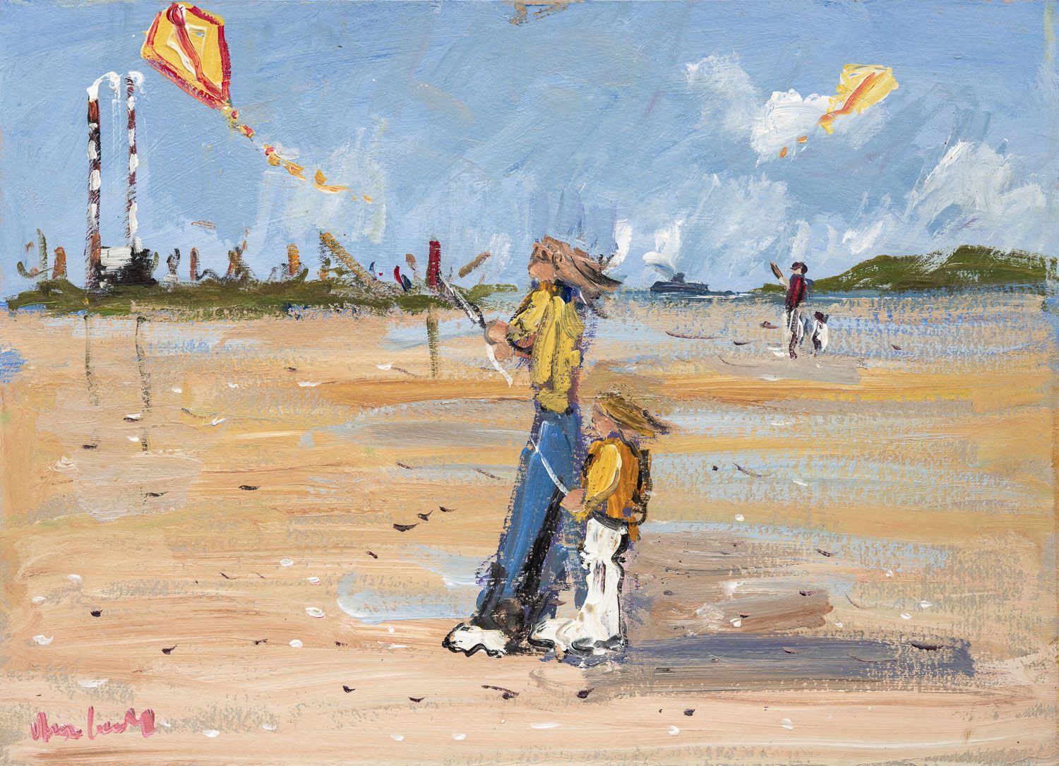 Kite Flying Sandymount Strand by Marie Carroll
